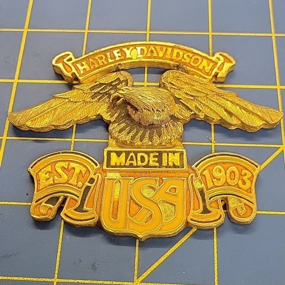 Harley Davidson Gold Vintage Buckle Front